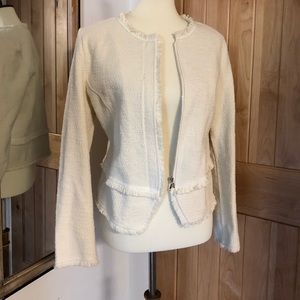 Gorgeous ett:wa Anthro Boucle Cream Blazer